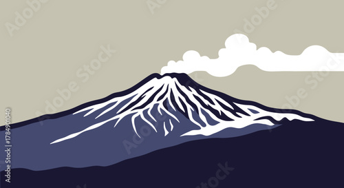 Majestic Volcano Erupts in Dramatic Scene