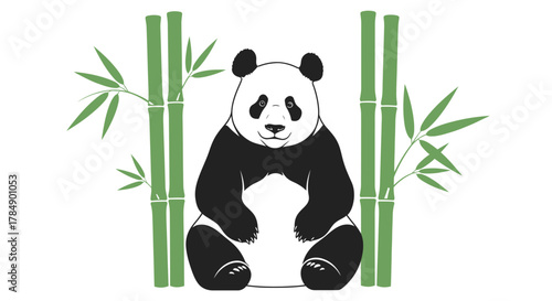 panda and bamboo