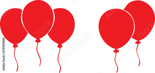 Group of balloons floating upwards into the air