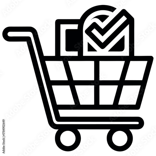 shopping cart icon for online store and e commerce design