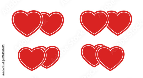 set of red hearts
