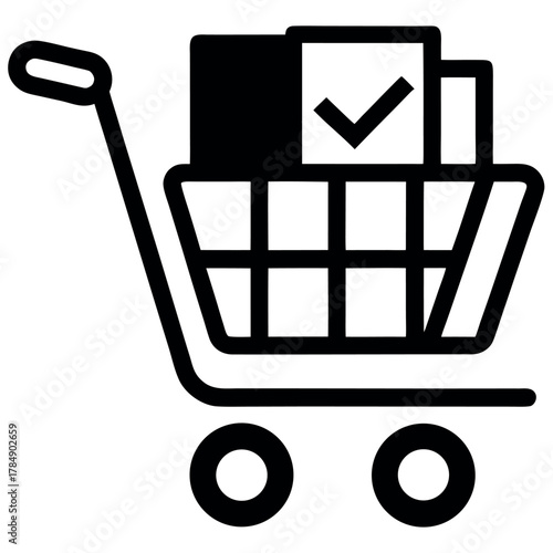 shopping cart icon for online store and e commerce design