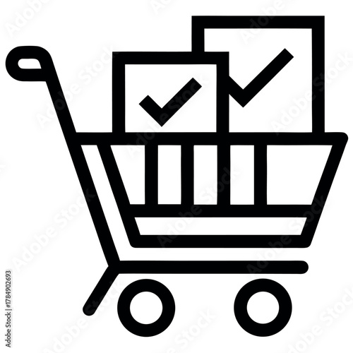 shopping cart icon for online store and e commerce design
