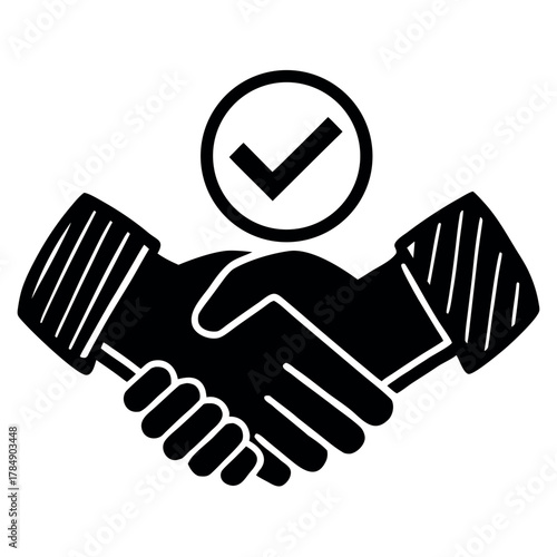 Hands shaking icon vector 