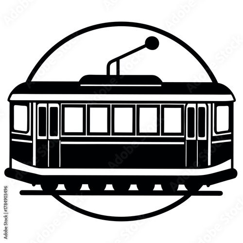 tram icon on white backgrounder