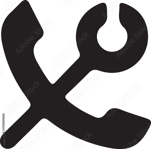 Black and white Support Icon