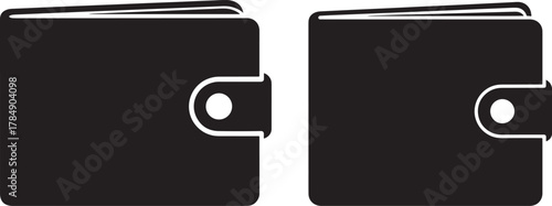 Two black wallet silhouettes side by side