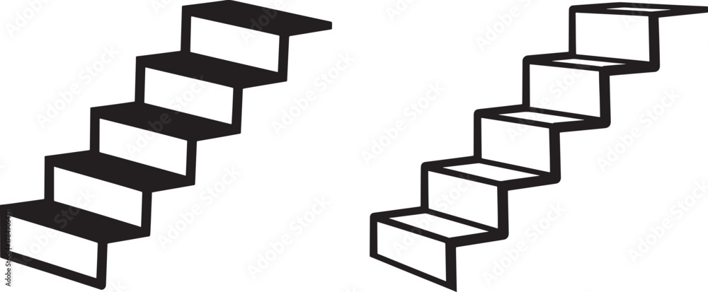 Fototapeta premium Two staircase silhouettes