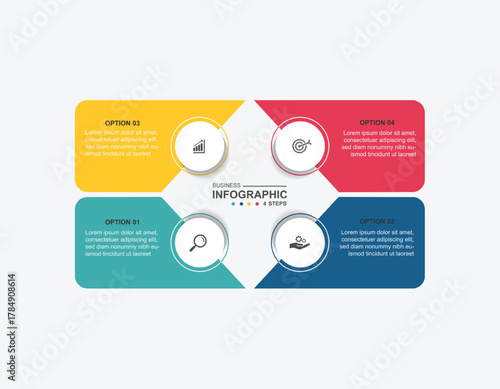 modern design template banner infographic. 4 step process information or presentation with icons