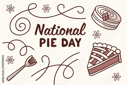 NATIONAL PIE DAY vector illustration isolated on white background