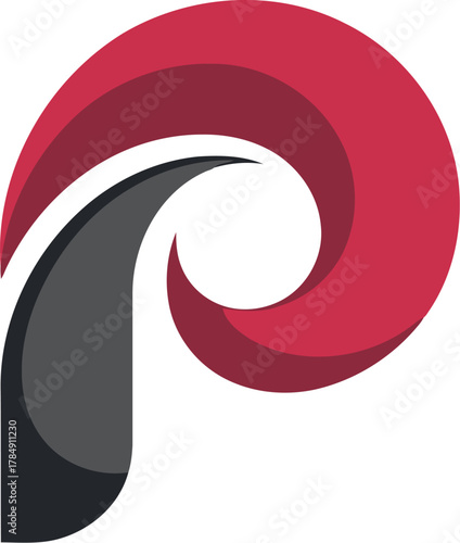 Abstract design featuring curved shapes and bold color contrasts in a modern style