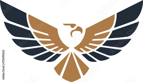 Abstract eagle illustration featuring freedom and patriotism with geometric design