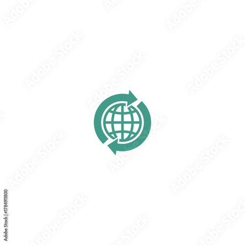 Logistics global arrows icon flat vector design.