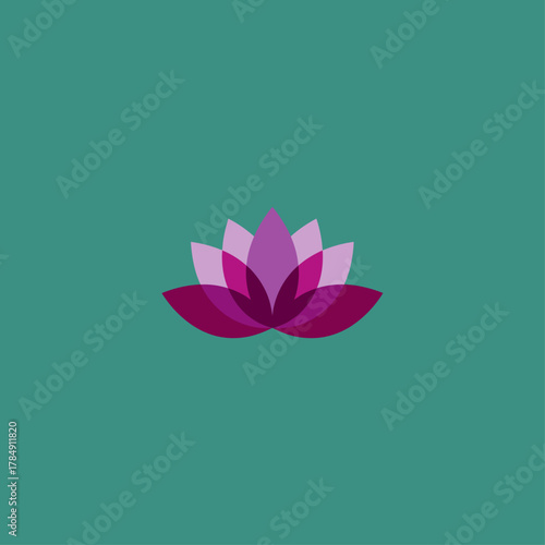 Lotus flower shape icon flat vector design.