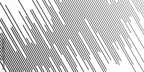 Diagonal dash line texture. Black slanted dashed lines pattern background. Straight tilt interrupted stripes wallpaper. Abstract dither rasterized grunge overlay. Vector wide ripple texture