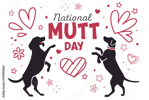 NATIONAL MUTT DAY vector illustration