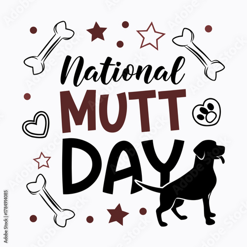NATIONAL MUTT DAY vector illustration