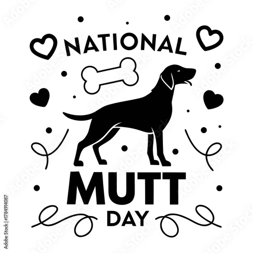 NATIONAL MUTT DAY vector illustration