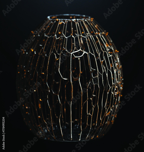 lighting, copper highlights, decorative object, minimalist 