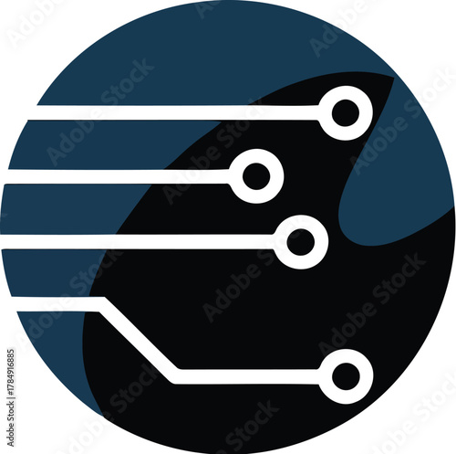 Digital circuit board technology abstract design element concept graphic illustration