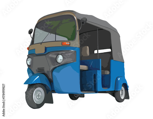 traditional public city taxi cab car transport India trip cart model auto road Asia logo icon sign symbol template vector design