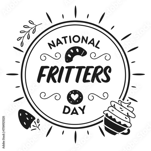 NATIONAL FRITTERS DAY vector illustration isolated on white background