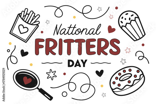 NATIONAL FRITTERS DAY vector illustration 