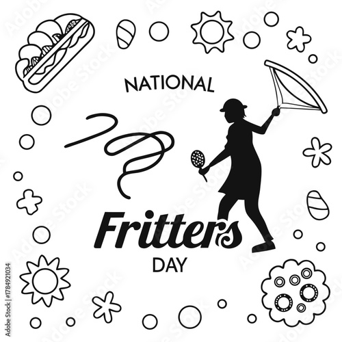 NATIONAL FRITTERS DAY vector illustration isolated on white background