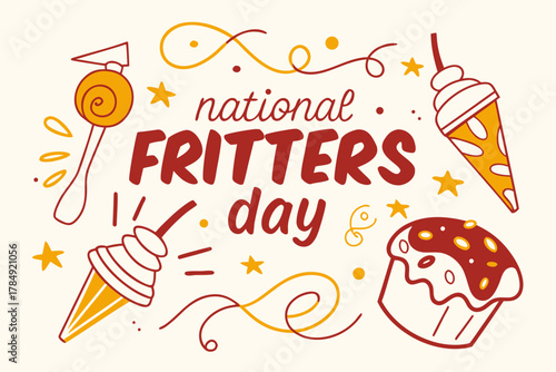NATIONAL FRITTERS DAY vector illustration isolated on white background