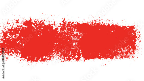Red Paint Splatter Grunge Brush Texture Strip