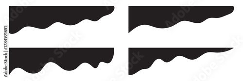 Border shape for website design. Abstract curve top headline. Vector banner header and separator. blue Dividers Shapes for Website. Curve Lines, Drops Set of abstract design separator header.