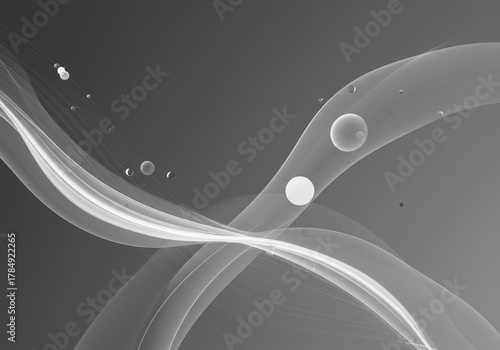 Dynamic grayscale composition featuring fluid lines and evolving organic shapes, perfect for modern design backdrops ,contemporary ,digital ,design