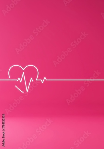 Dynamic visual of a stylized heart with an electrocardiogram line, symbolizing life, health, and a steady rhythmic beat ,pulse ,biology ,technology