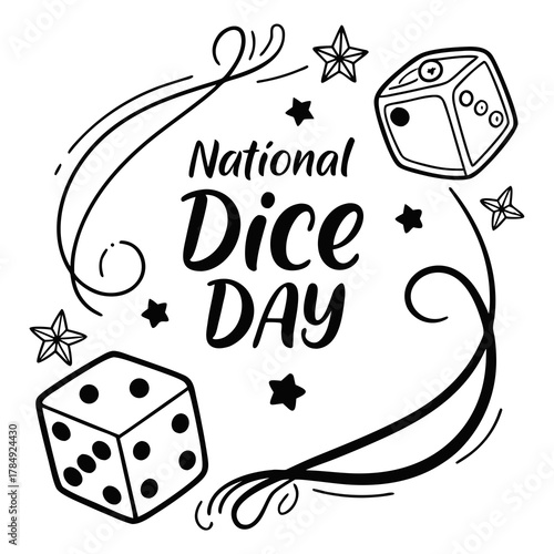 NATIONAL DICE DAY vector illustration 