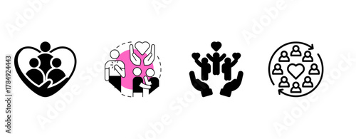 Vector icon set of Morden community 