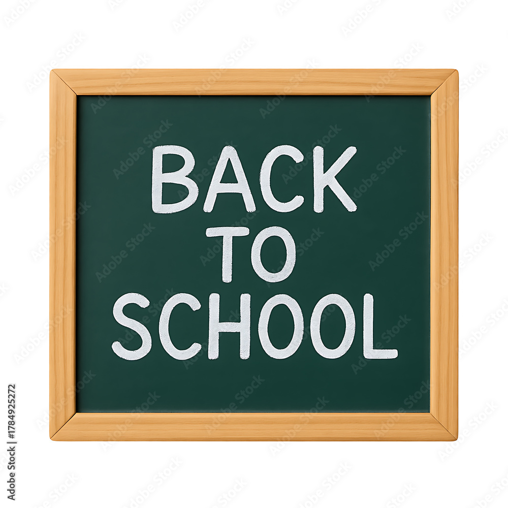Fototapeta premium Back to school chalkboard isolated on transparent background