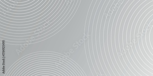 Abstract gray and white gradient background with modern white circle lines motif. Simple background concept for covers, banners, brochures, certificates, presentations, and web. VOL. 2
