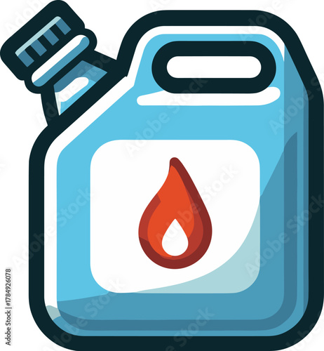 青い燃料タンクのイラスト