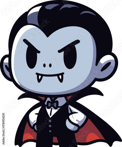 腰に手を当てている吸血鬼のイラスト