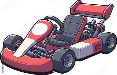 赤いゴーカートのイラスト