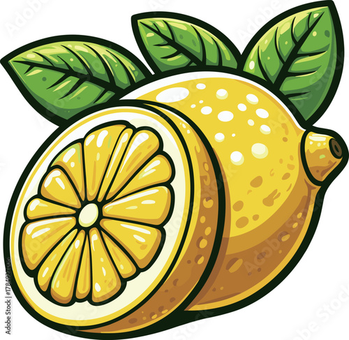 輪切りレモンのイラスト