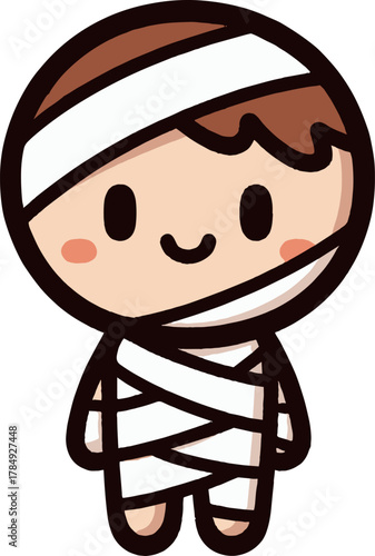 全身包帯姿の男性のイラスト