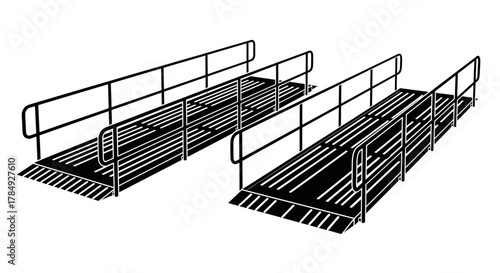 a portable ramp with handrails designed for accessibility