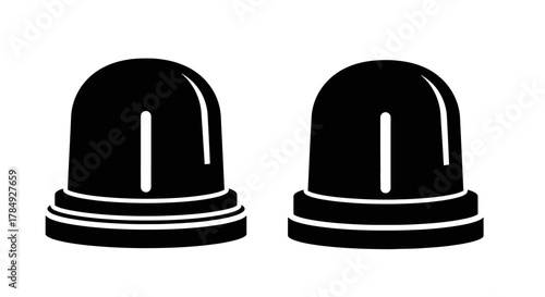 two black bullet casings side by side on white background