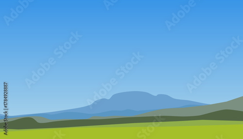 abstract art meadow and mountain background