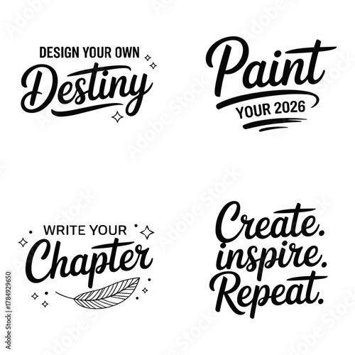 Motivational 2026 typography design with inspiring quotes