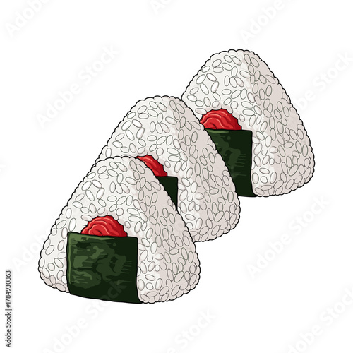 vector illustration of onigiri with white background
