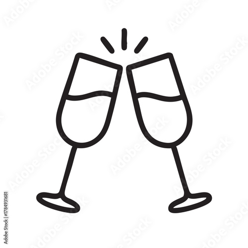 celebration moment captured with two champagne glasses clinking together in joyous toast high quality professional detailed modern