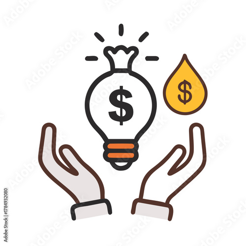 Flying 100 American dollars banknotes cut out
