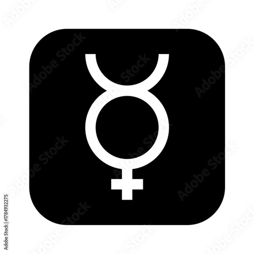 Mercury alchemy planet icon. Vector image